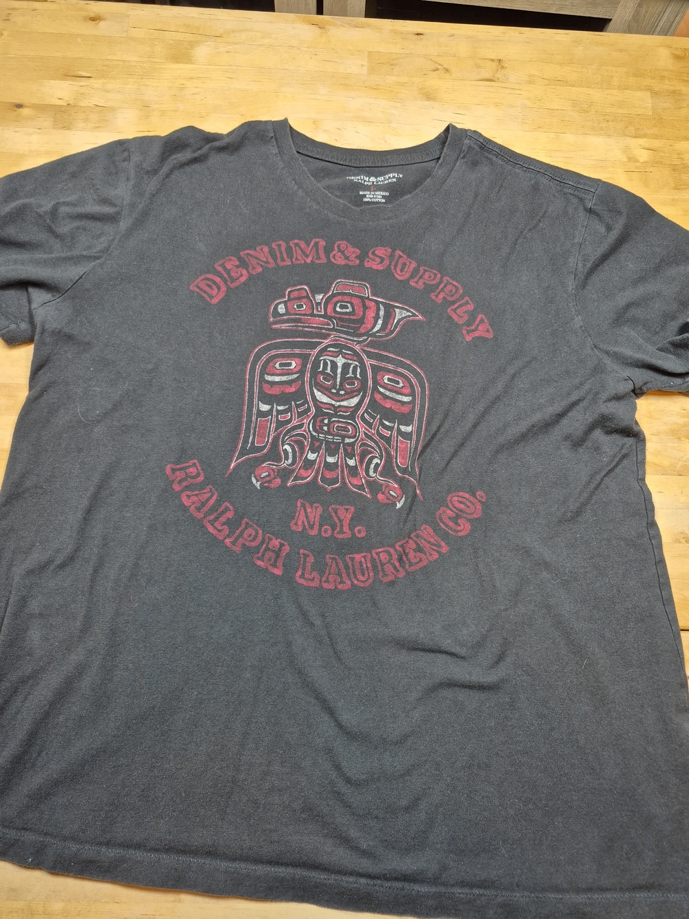 Denim & Supply Ralph Lauren Charcoal Tee with Red Graphic